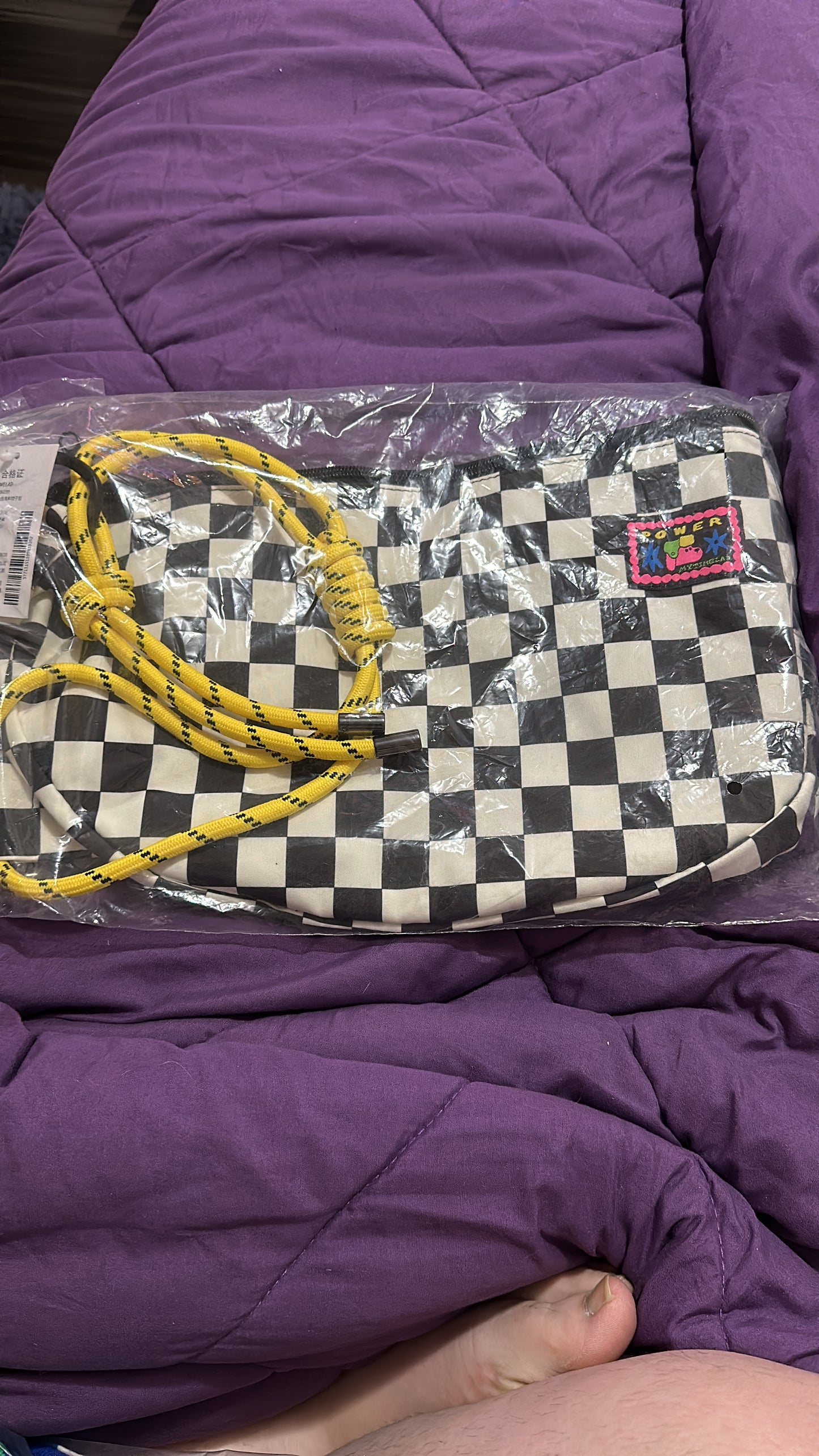 My time lab checkered crossbody