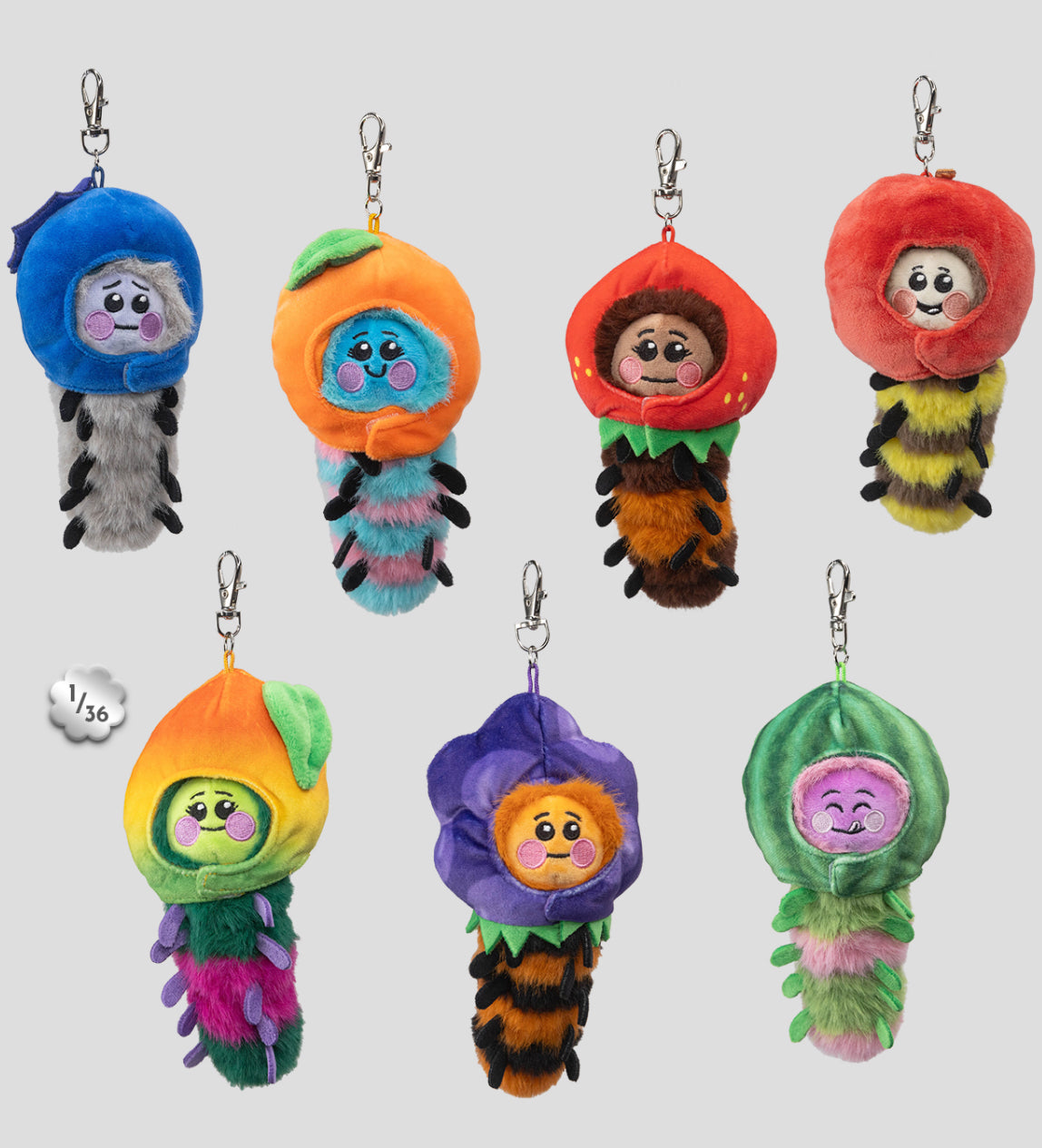 Gusanos plush Wooly Bear and Friends Plush Keychain Blind Box