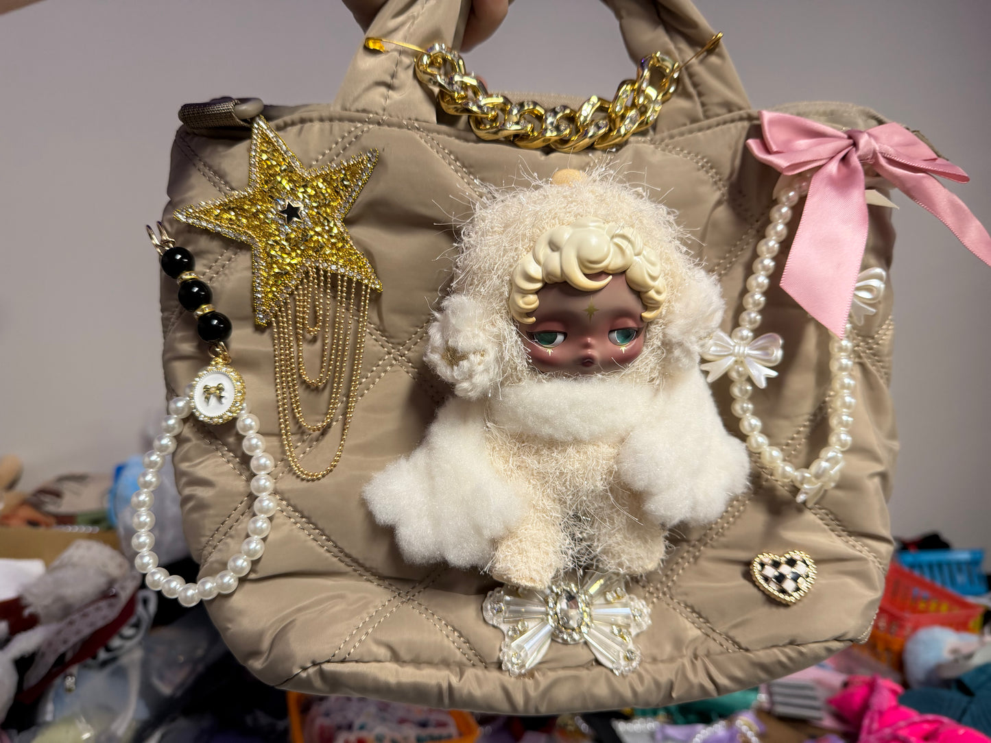 Customized handbag with authentic Skullpanda I found you
