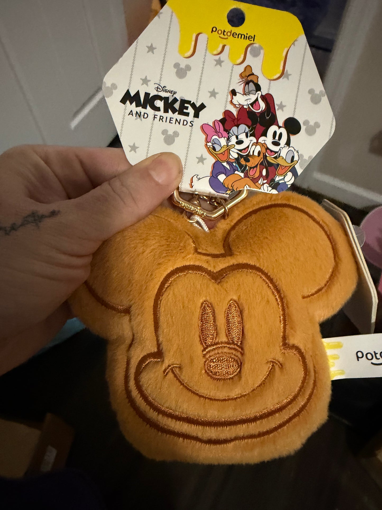 Mickey Waffle plush keychain