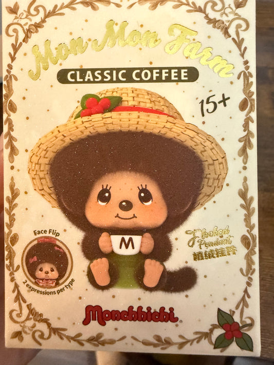 Monchhichi "Mon Mon Farm" Classic Coffee series blind box flocked pendants.