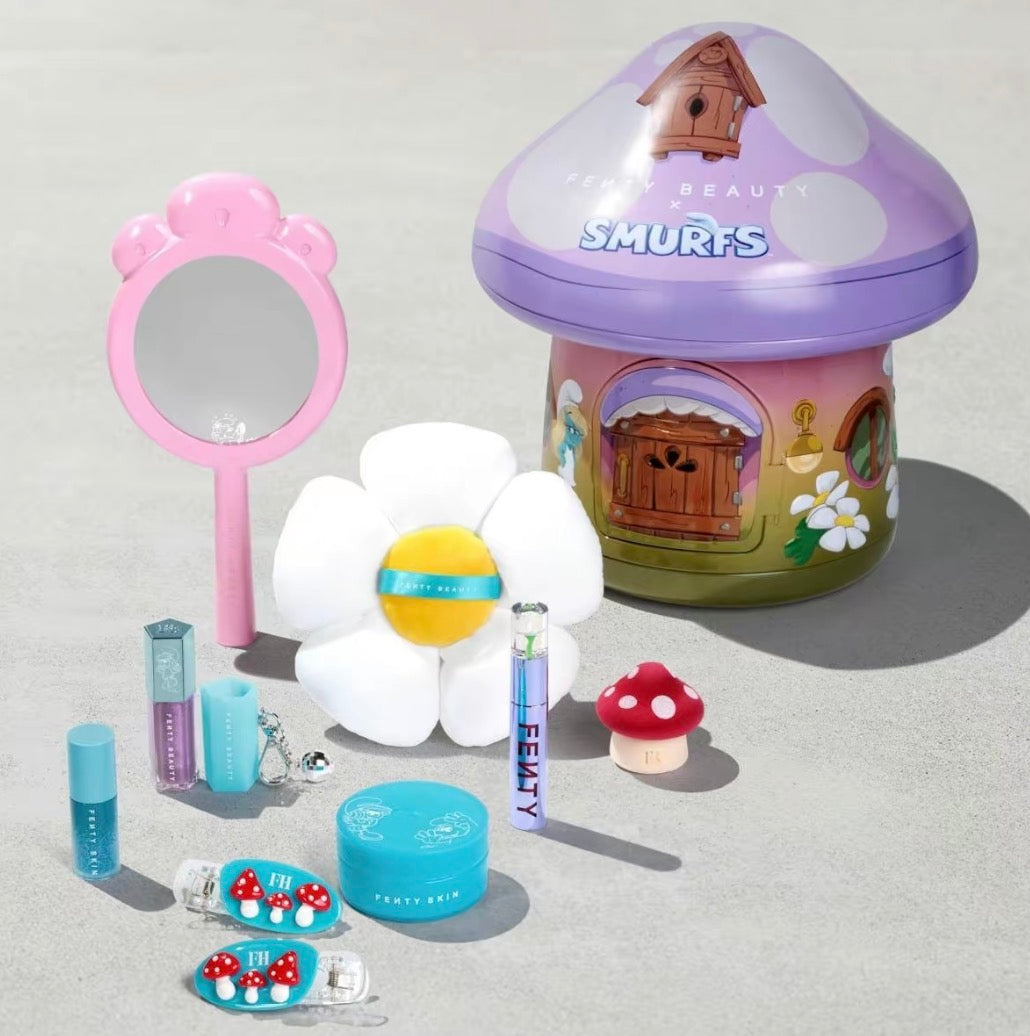 Fenty Beauty The Smurfette Collection Smurfette-Inspired Collection Tin: Limited Edition Lip, Body Shimmer and Cosmetic Accessory Set
