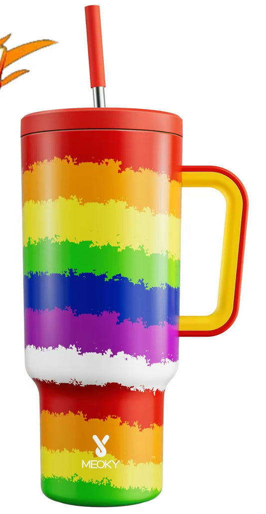 Thumbler Rainbow 40 oz no se derrama y mantiene caliente o frío