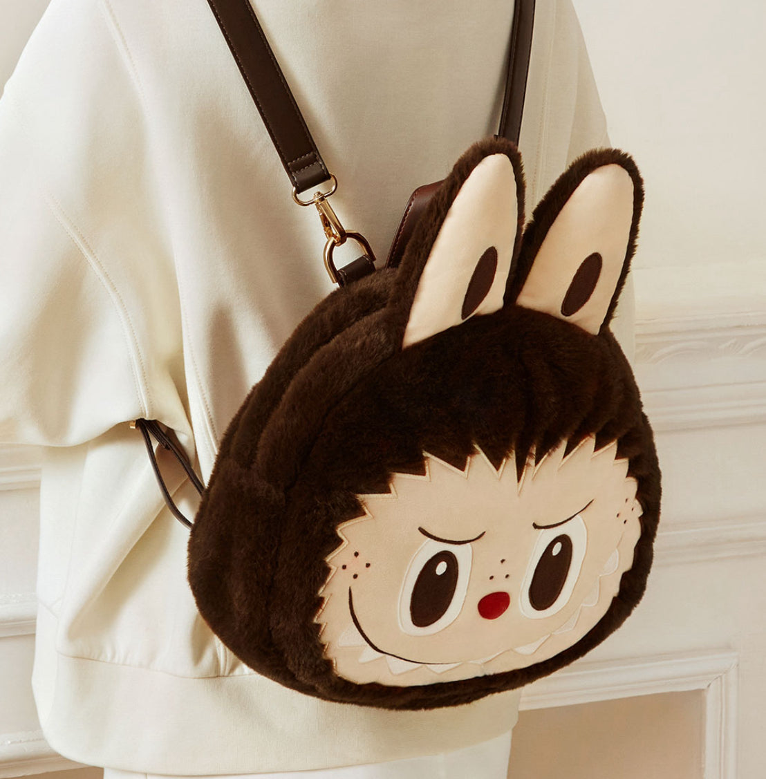 Labubu head backpack
