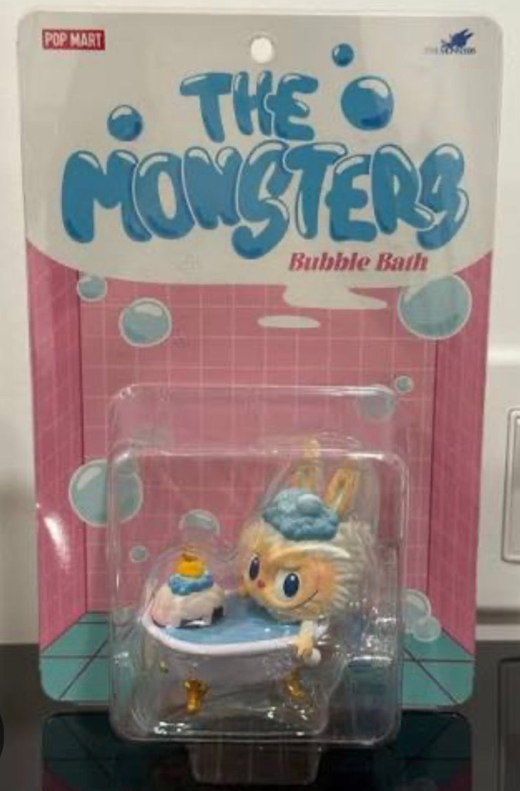 Popmart Labubu Bubble Bath Monsters New Limited Figurine Hang Card RARE
