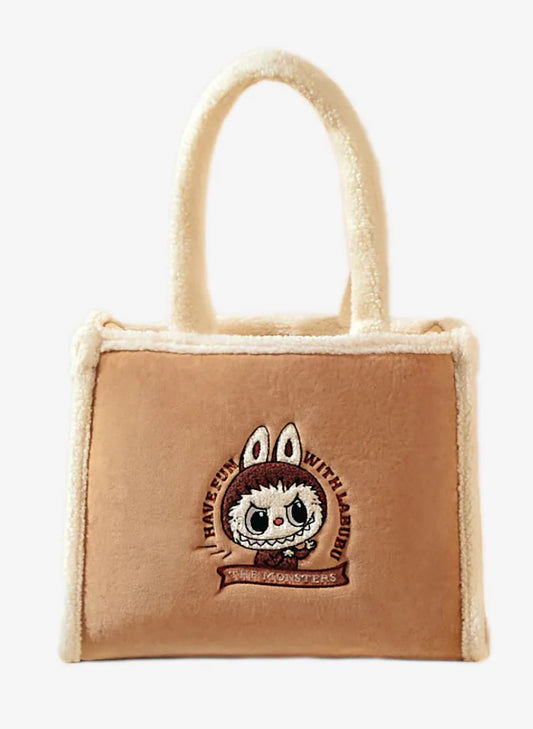Classic Bag Series- LABUBU Plush Tote Bag (Brown)