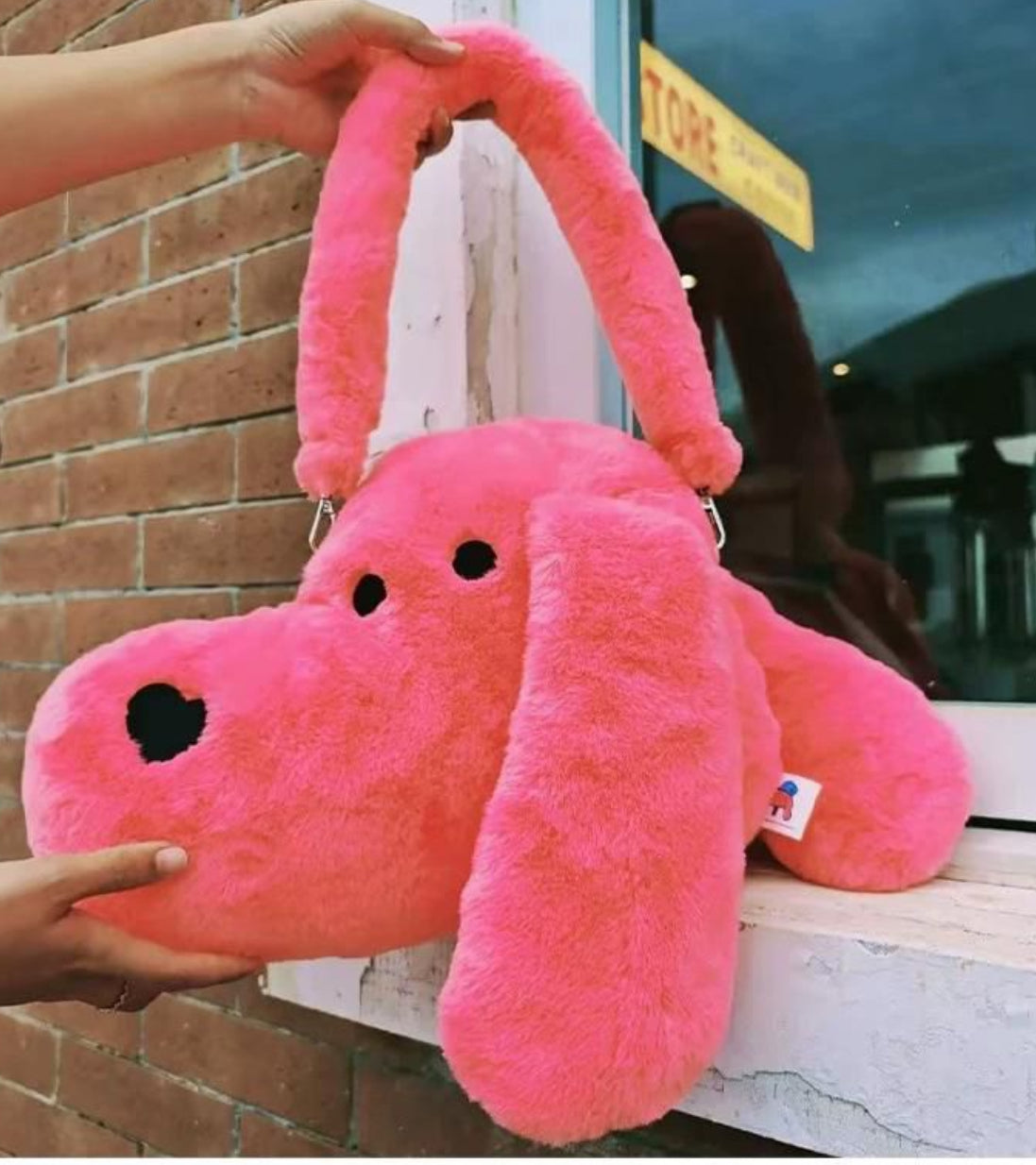 MTL Pink Dog Plush bag