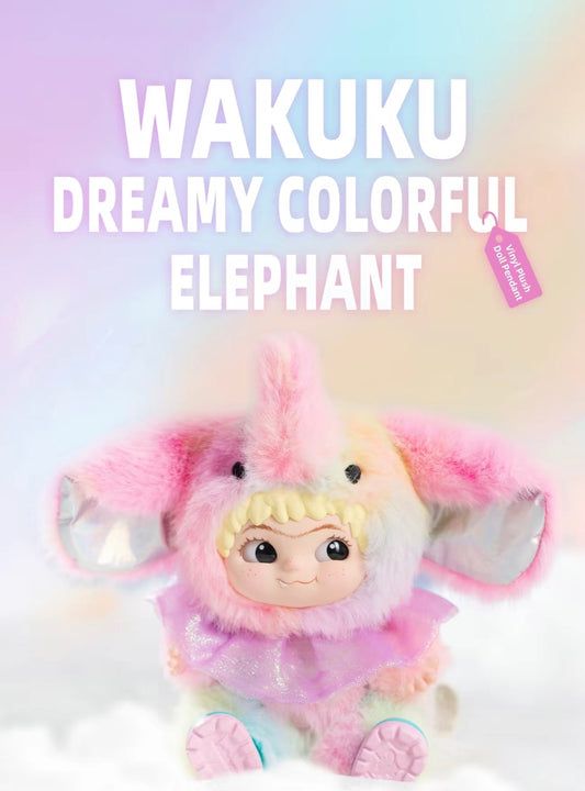 Wakuku Dreamy Colorful elephant vinyl pendant