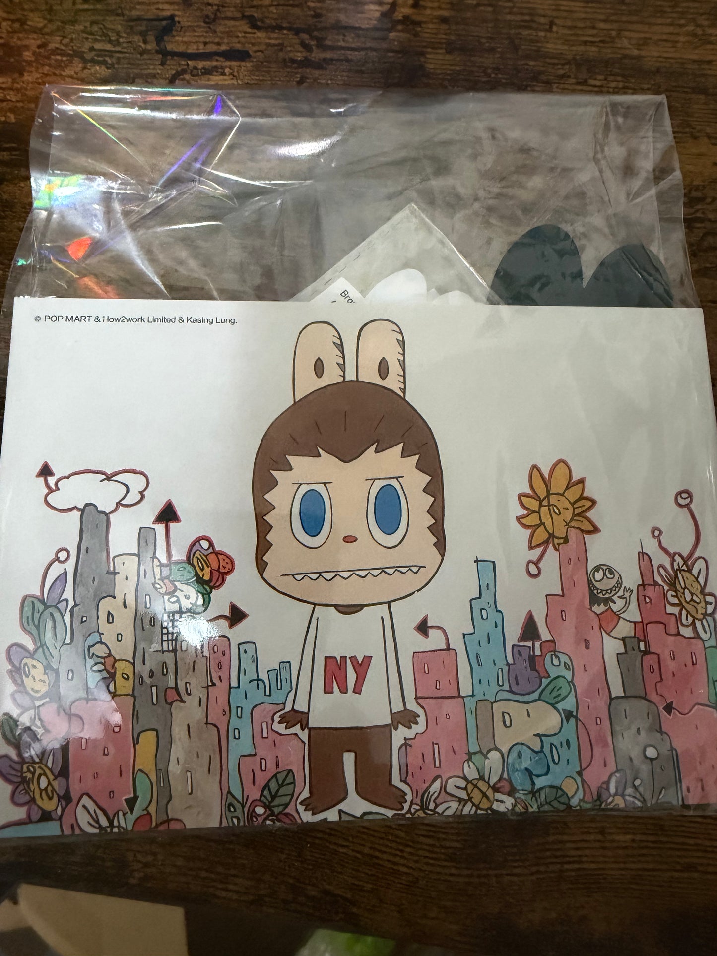 10th Anniversary NYC Exhibition Goods Set Postcard, Stickers, pop bean keychain and card