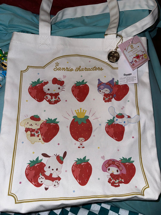 Official Sanrio/strawberry 50th Aniversary canvas tote bag