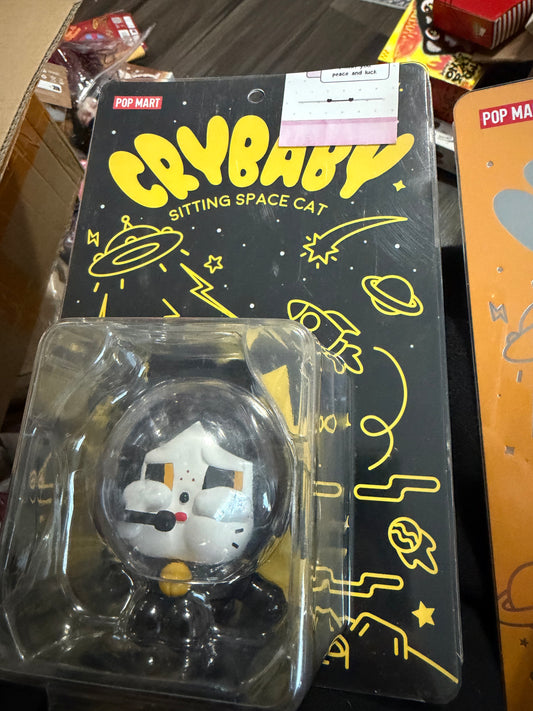 Cry baby sitting space cat