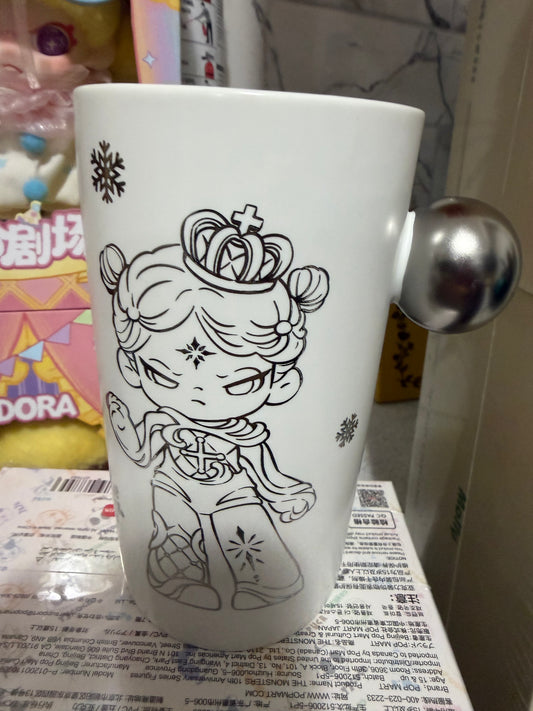 DORA Snow melts Series Ceramic Mug in white and silver