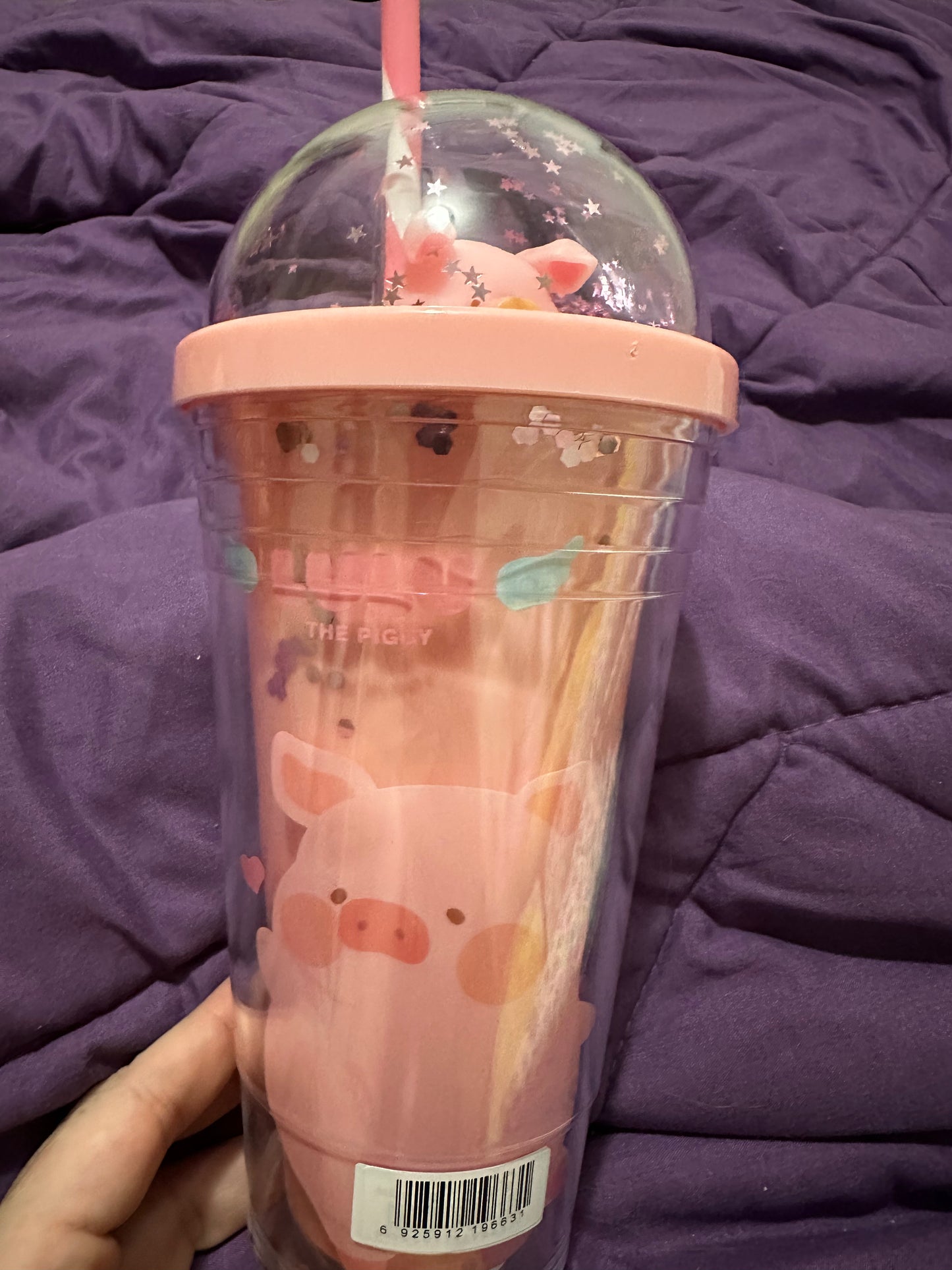 Lulu the pig Cup with straw